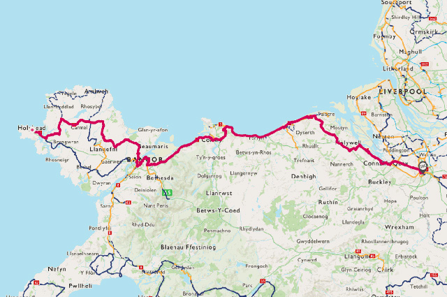North Wales Cycle Track Map