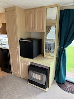 Gas Fire and Counter top freezer