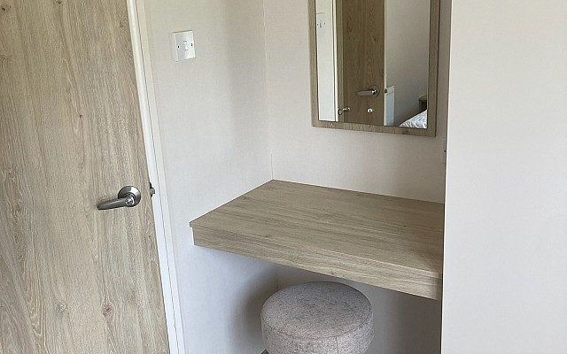 Vanity mirror in bedroom